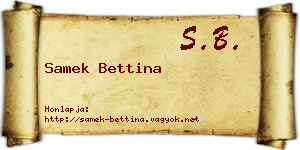 Samek Bettina névjegykártya